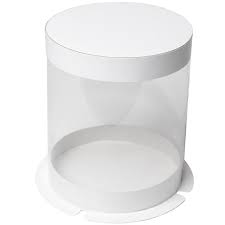 Упаковка для торта круглая ТУБУС белая диаметр 15см высота 18см фото