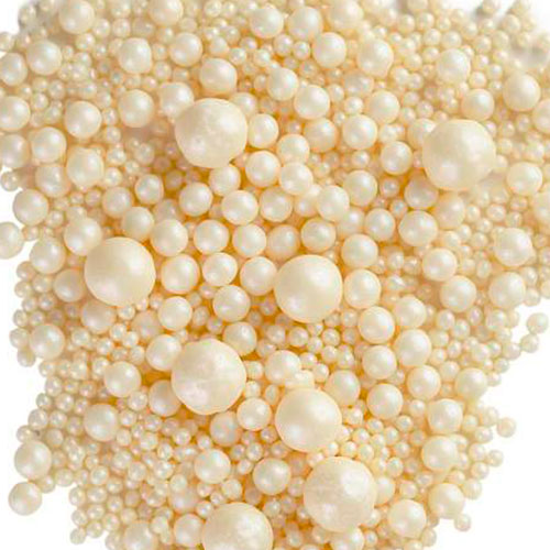Посыпки взорванные зерна риса Жемчуг серебро (микс), 100гр фото