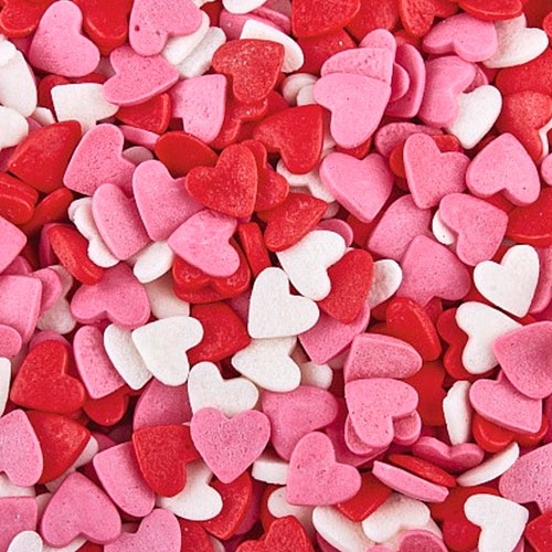 Посыпки Сердечки красно-бело-розовые 50г фото