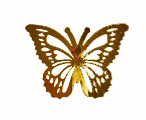 Бабочка из акрила для декора золотые фото