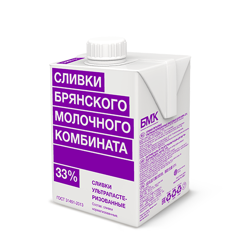 Сливки Брянского молочного комбината 33% 500мл фото