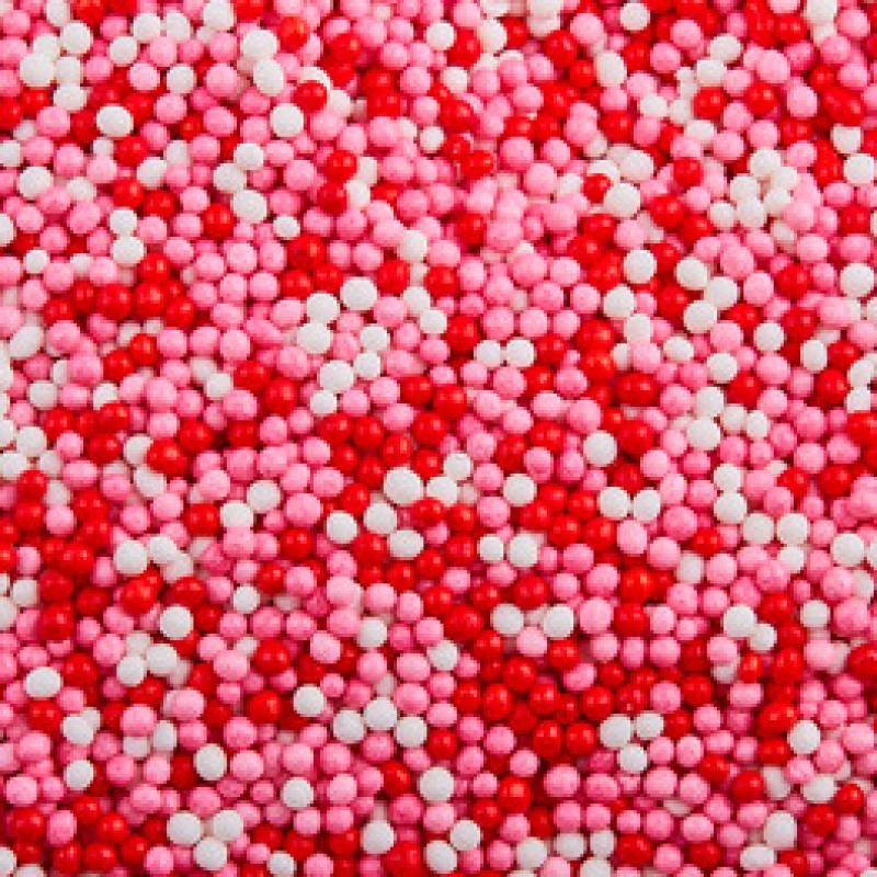 Посыпки кондитерские декоративные "Шарики" Красный микс, 100г фото