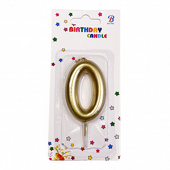 Свеча для торта Цифра Золото высота 45 мм 0 фото