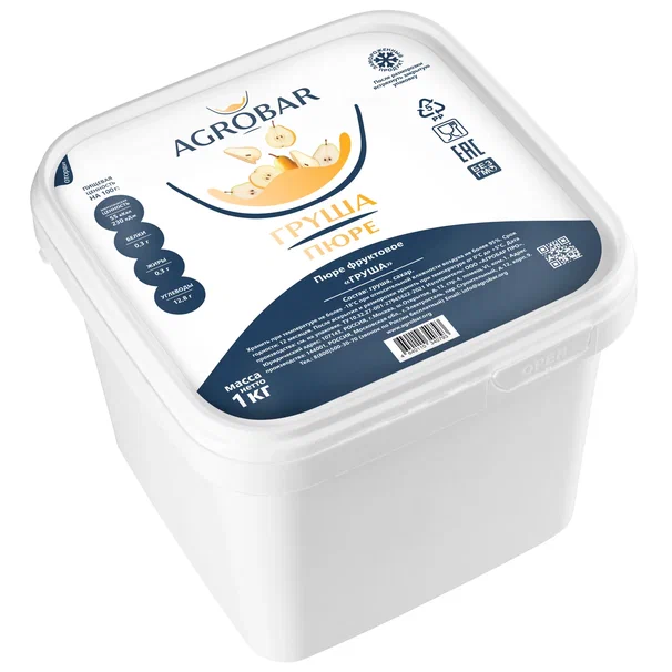 Пюре Груша замороженное Agrobar, 1 кг фото