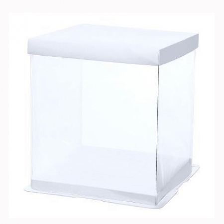 Коробка для торта прозрачная 25х25х20см фото