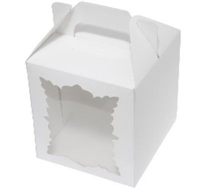 Коробка для куличей и пряничного домика 160х160х200 белая фото